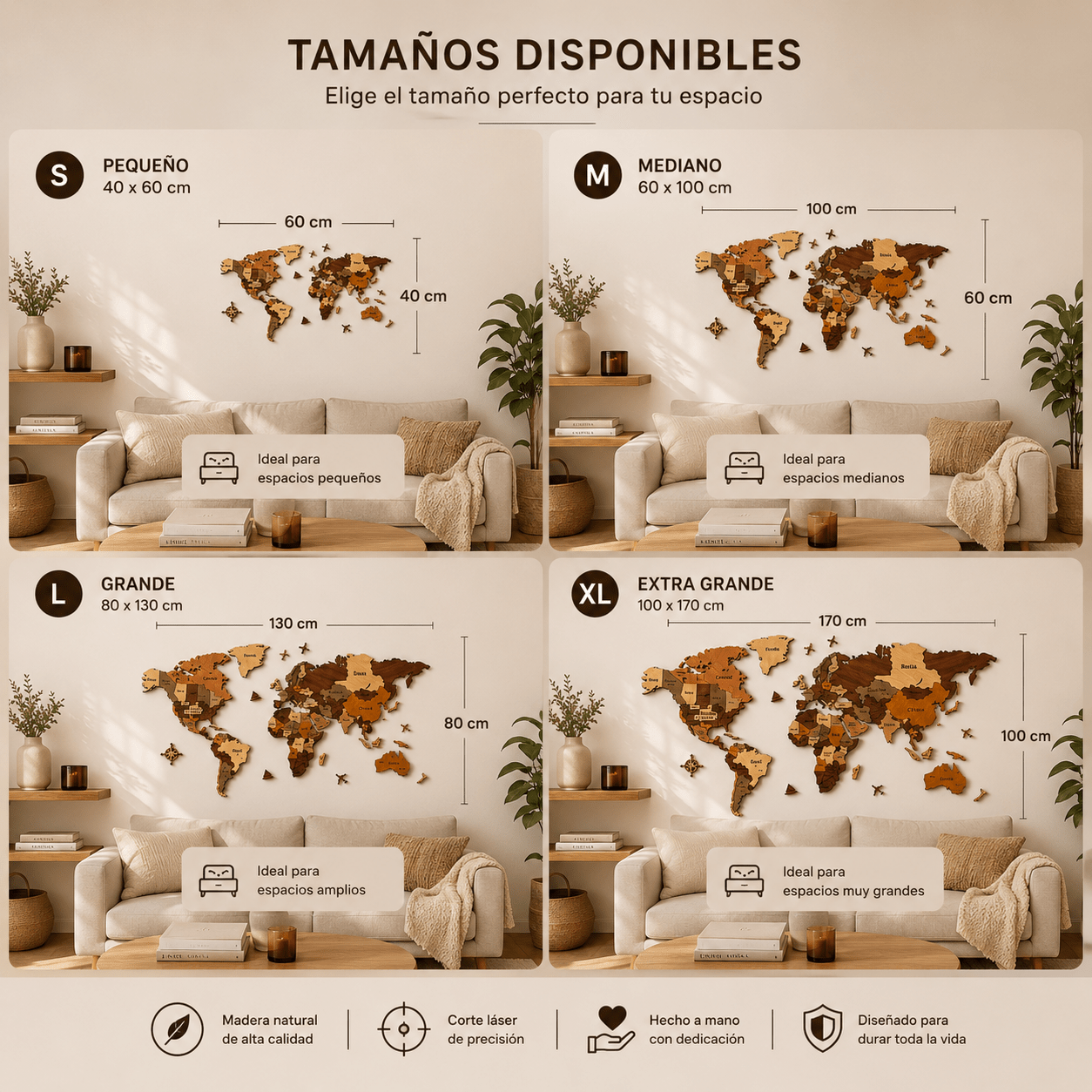 Mapa de Viajes PinTravel — Madera 3D - Pin Travel