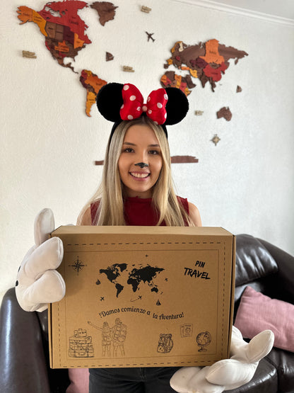 MAPA DEL MUNDO DE MADERA 3D ROJIZO