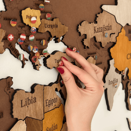 Mapa de Viajes PinTravel — Madera 3D - Pin Travel